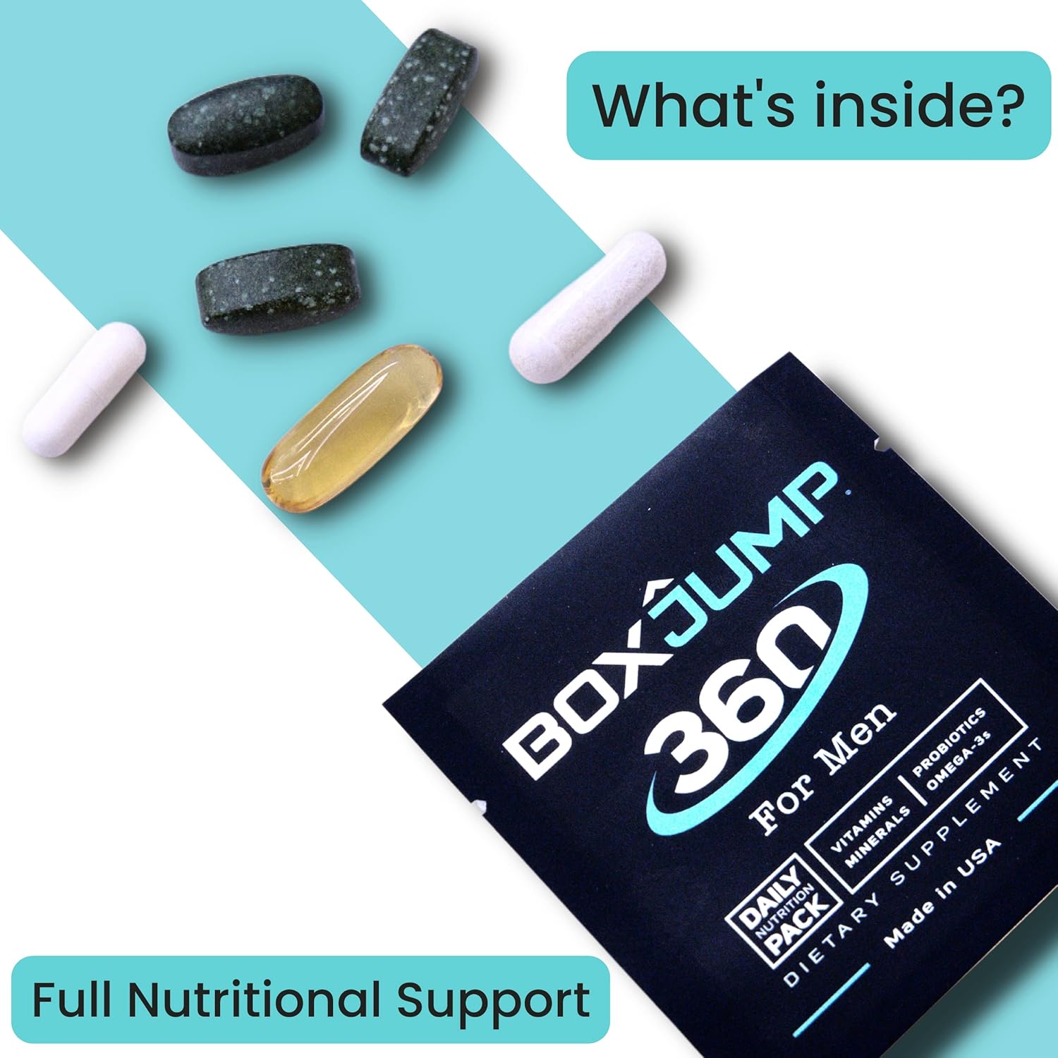 BoxJump Daily Multivitamin Pack for Men and Women - 2 Pack with Essential Vitamins and Minerals - Energy Boost, Immune Support, Endurance - Includes Vitamin D, C, A, E, B12 - 30 Day Supply