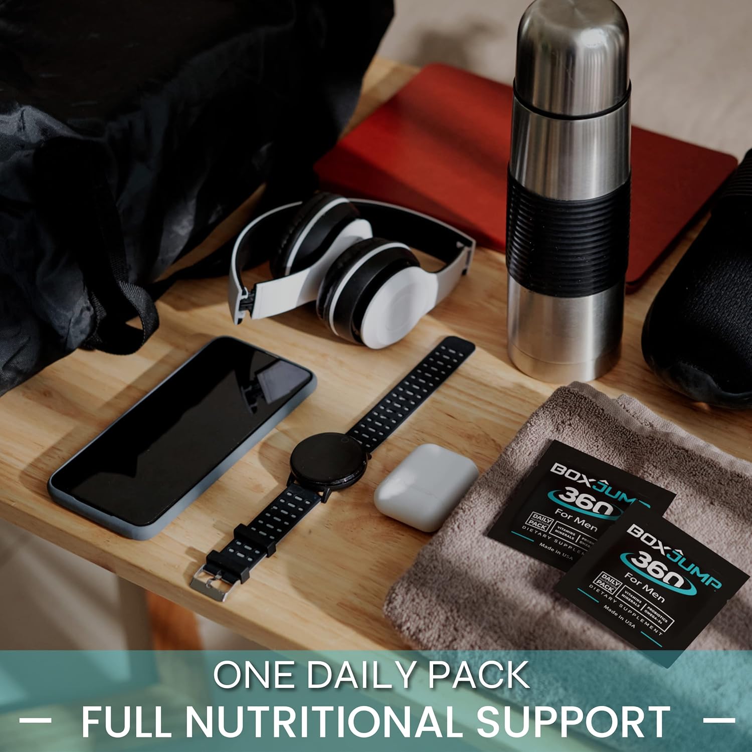 BoxJump Daily Multivitamin Pack for Men and Women - 2 Pack with Essential Vitamins and Minerals - Energy Boost, Immune Support, Endurance - Includes Vitamin D, C, A, E, B12 - 30 Day Supply