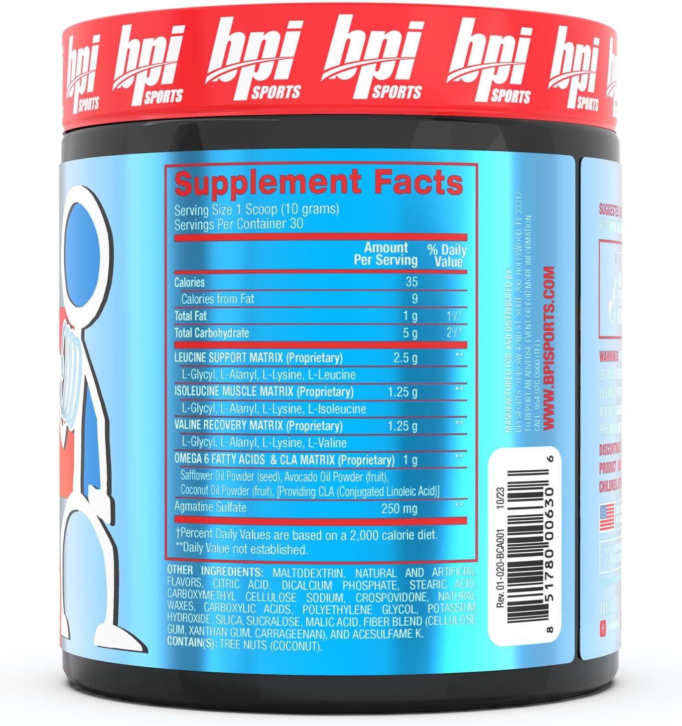 BPI Sports Best BCAA Fruit Punch: Post-Workout Recovery, Weight Loss Support, 30 Servings