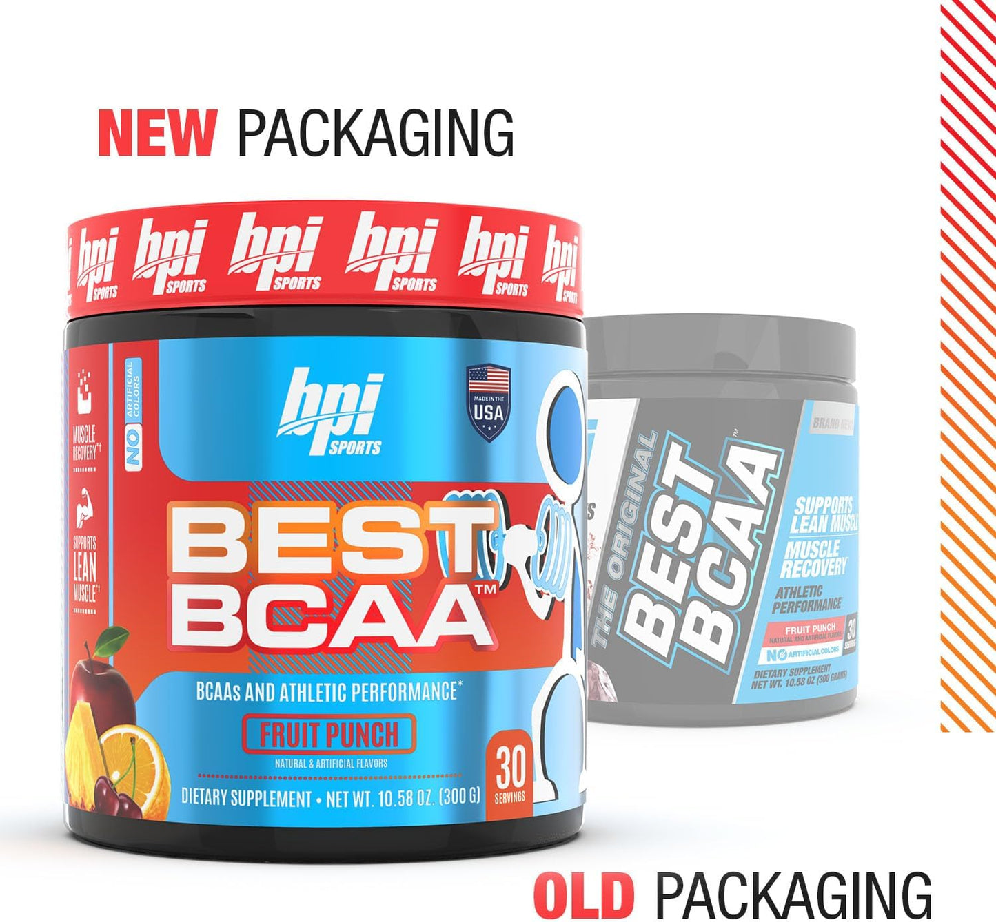 BPI Sports Best BCAA Fruit Punch: Post-Workout Recovery, Weight Loss Support, 30 Servings