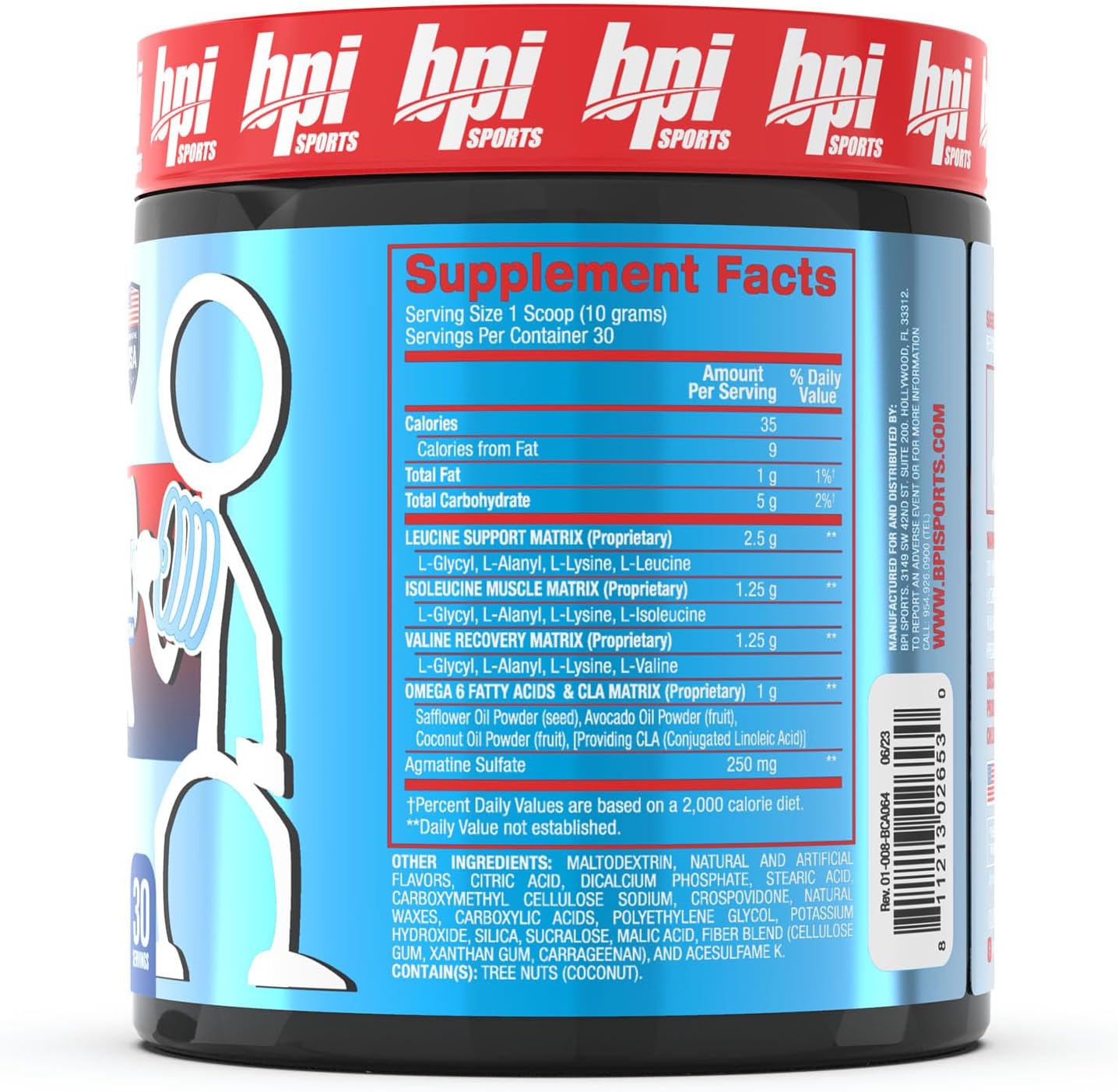 BPI Sports Best BCAA Rainbow Ice - Post-Workout Recovery and Weight Loss Support - 30 Servings, 300 g