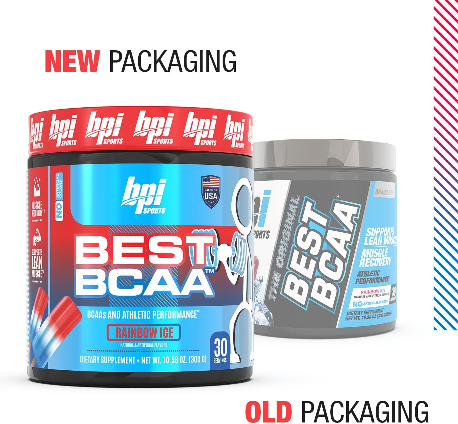 BPI Sports Best BCAA Rainbow Ice - Post-Workout Recovery and Weight Loss Support - 30 Servings, 300 g