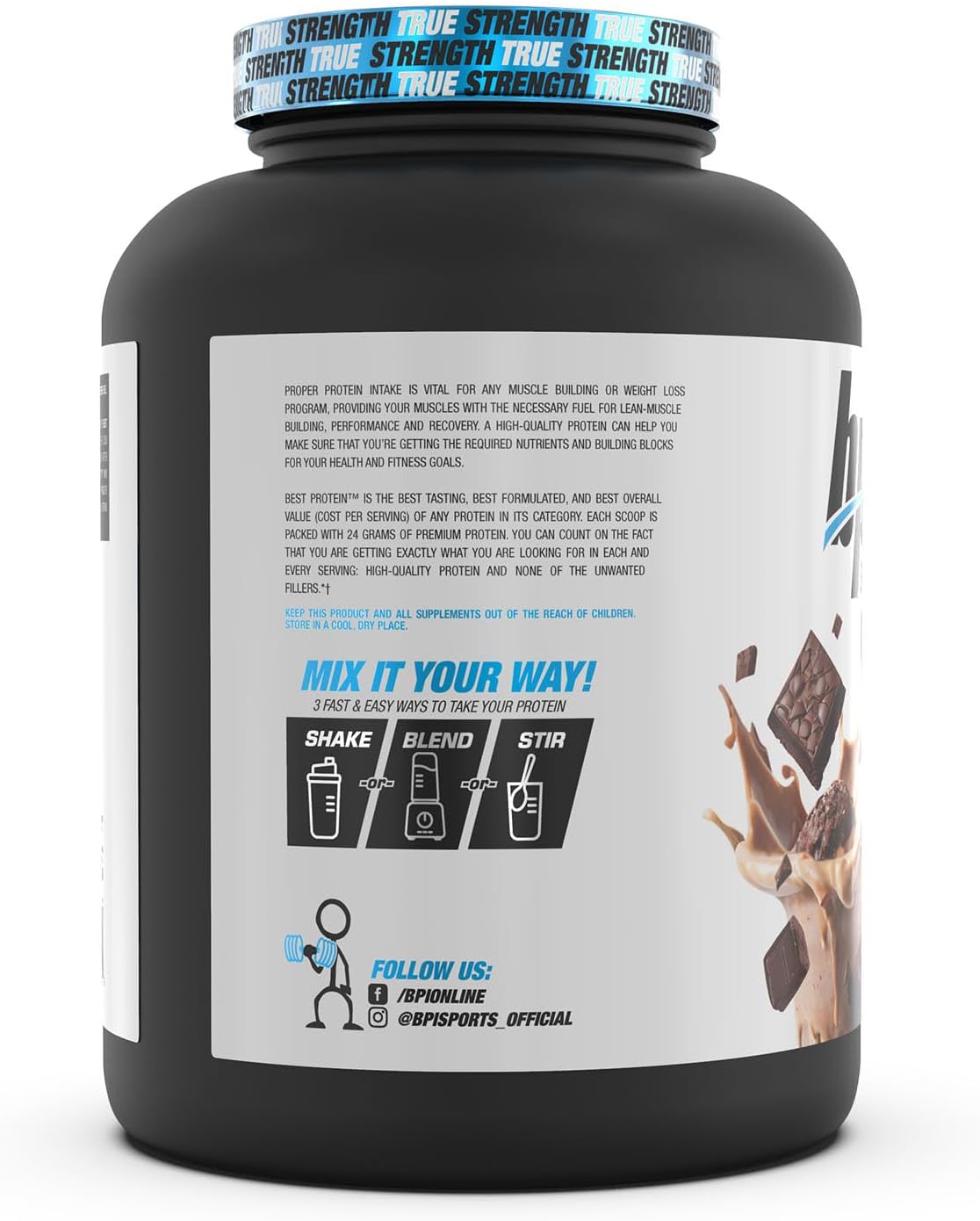 BPI Sports Best Protein Blend for Muscle Growth & Recovery - 100% Whey, Meal Replacement, No Fillers - Chocolate Brownie - 5.1 lbs