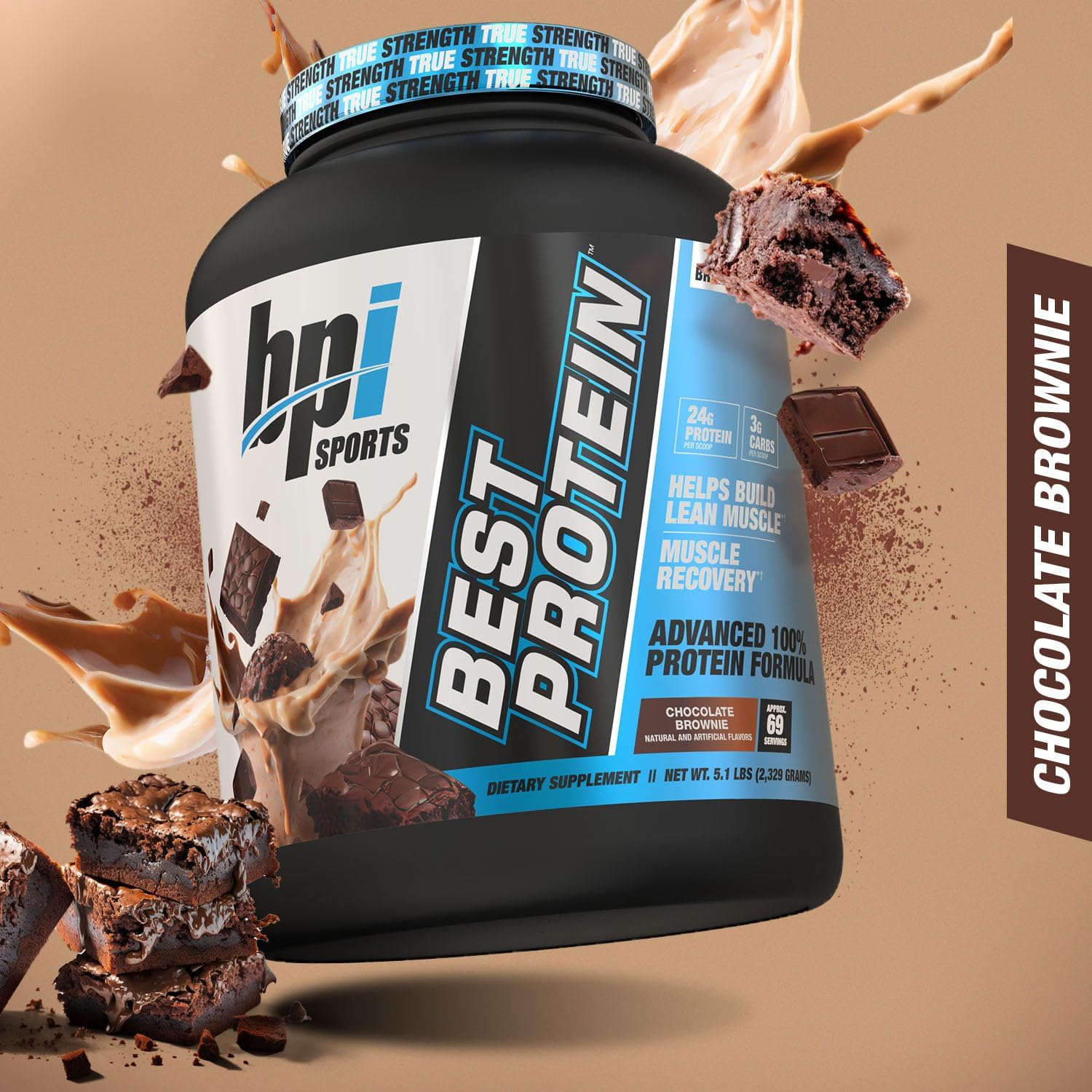 BPI Sports Best Protein Blend for Muscle Growth & Recovery - 100% Whey, Meal Replacement, No Fillers - Chocolate Brownie - 5.1 lbs