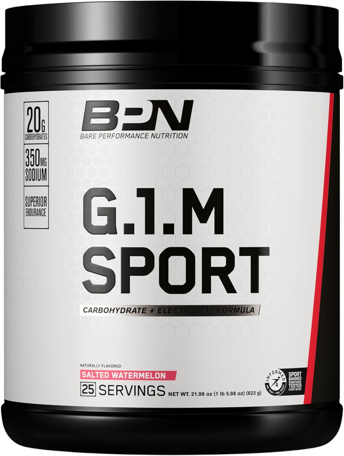 BPN G.1.M Go One More Sport Endurance Fuel with Electrolytes, Calories, and Pink Himalayan Salt - Salted Watermelon Flavor
