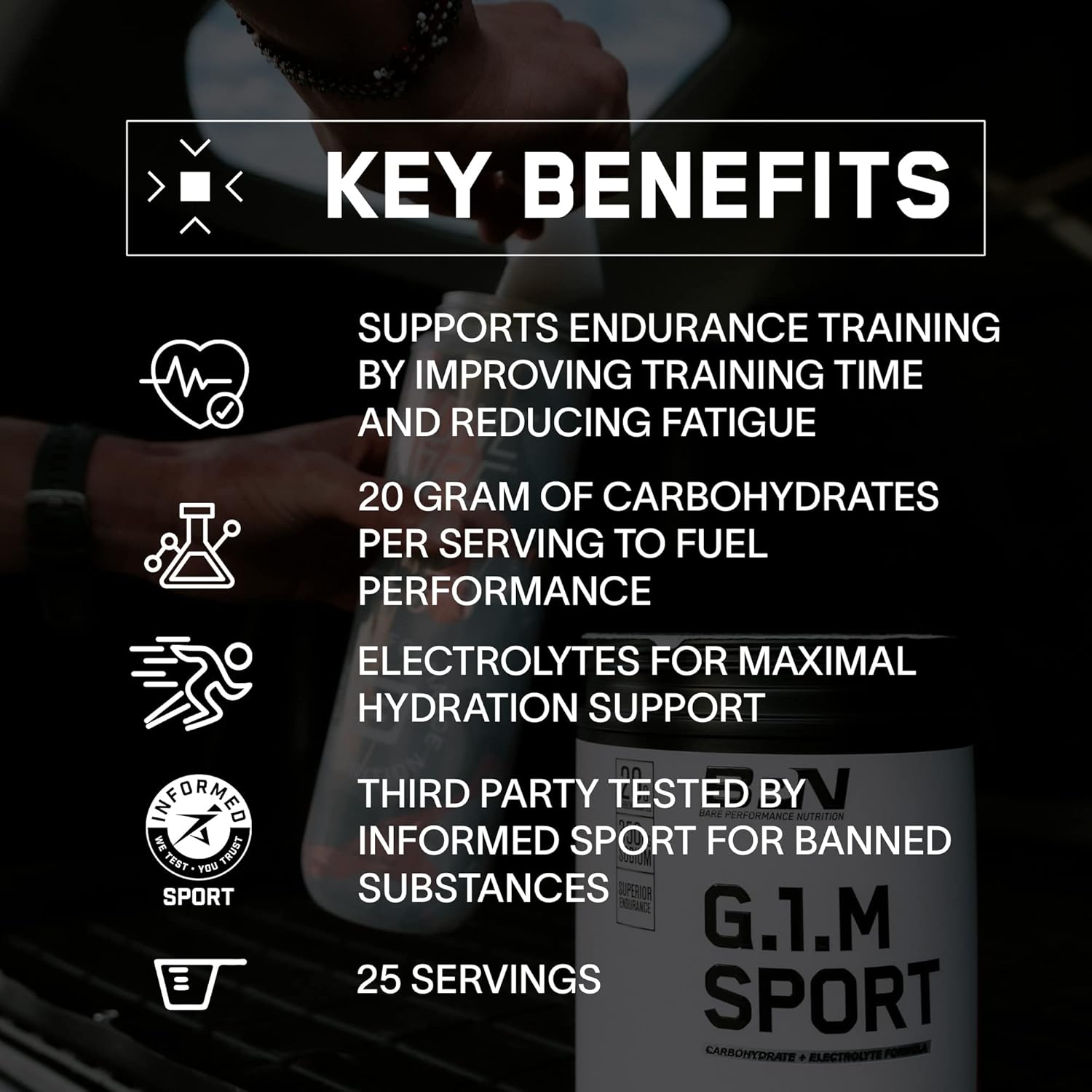 BPN G.1.M Go One More Sport Endurance Fuel with Electrolytes, Calories, and Pink Himalayan Salt - Salted Watermelon Flavor