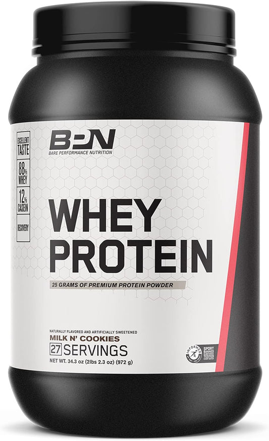 BPN Milk N' Cookies Whey + Casein Protein Powder Blend - 25g Protein, Lean Muscle Recovery - 27 Servings