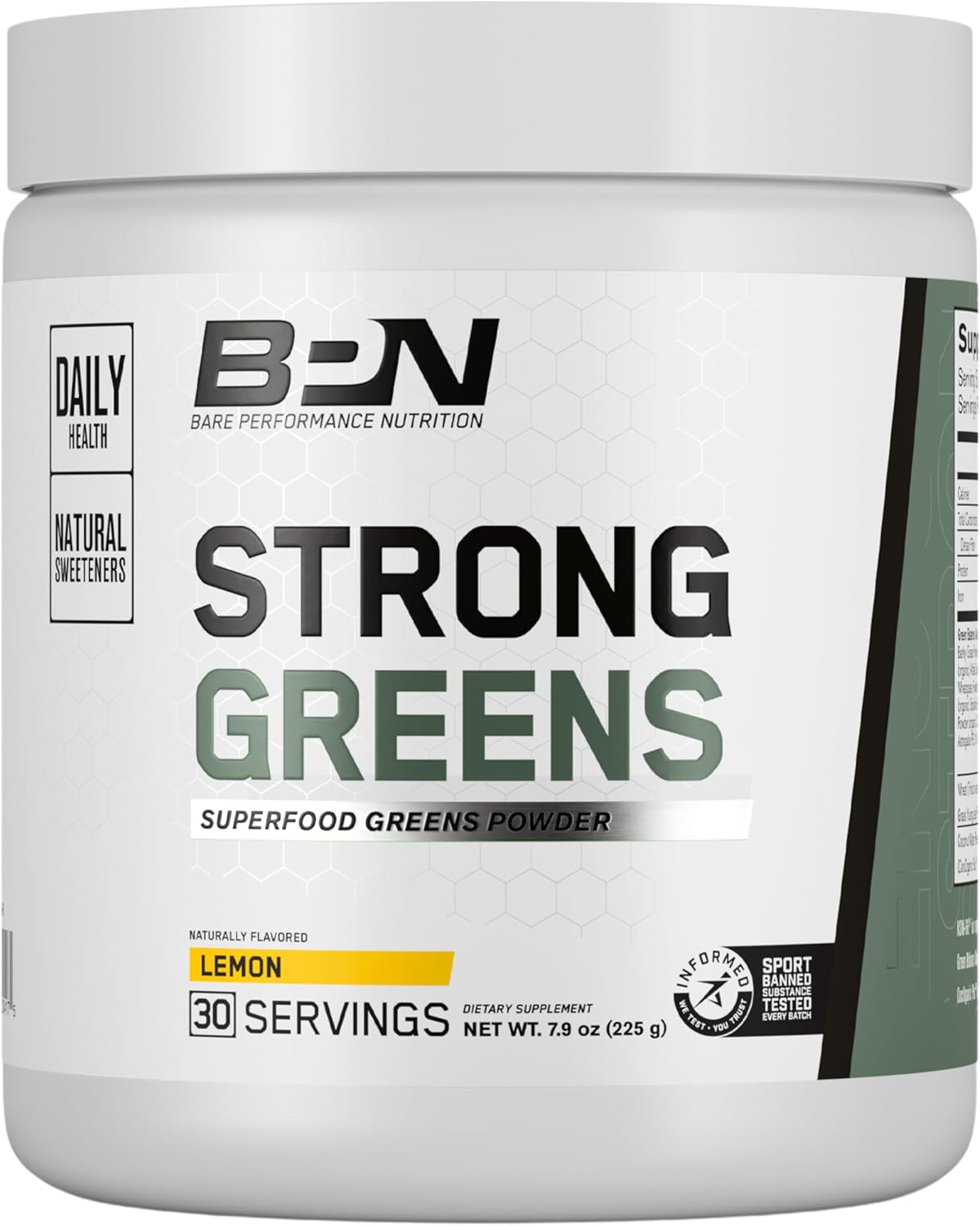 BPN Strong Greens Superfood Powder, Lemon Flavor, 30 Servings by Bare Performance Nutrition