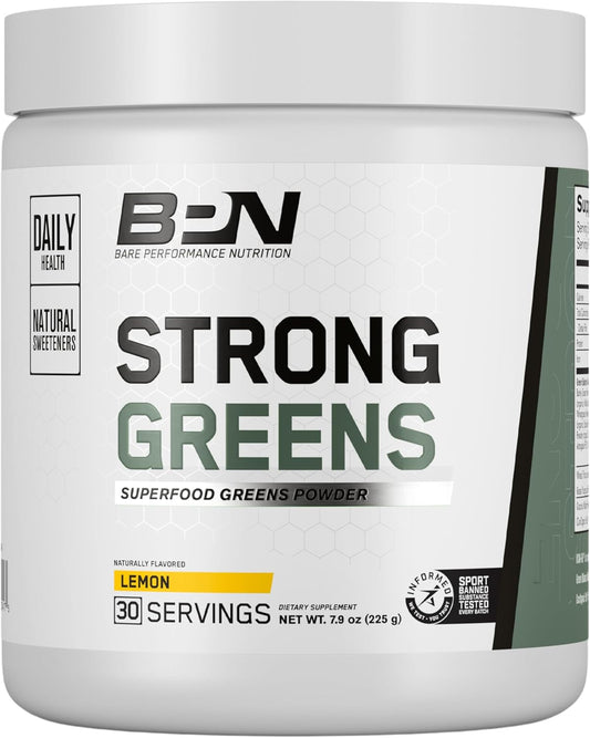 BPN Strong Greens Superfood Powder, Lemon Flavor, 30 Servings by Bare Performance Nutrition