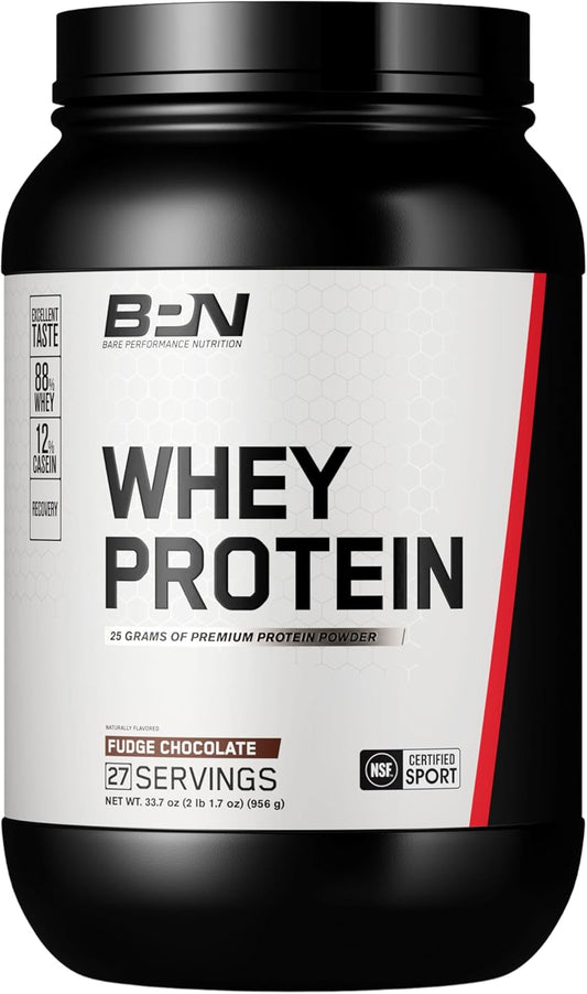 BPN Whey and Casein Protein Powder Blend, Fudge Chocolate Flavor, 25g Protein per Serving, 27 Servings, Lean Muscle Recovery Support