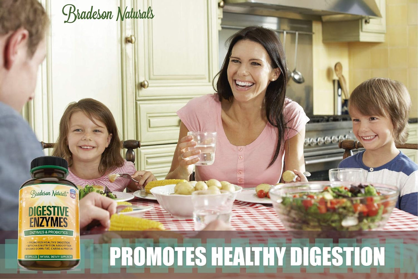 Bradeson Naturals Digestive Enzymes with Probiotics - Natural Dietary Supplement (60 Capsules)