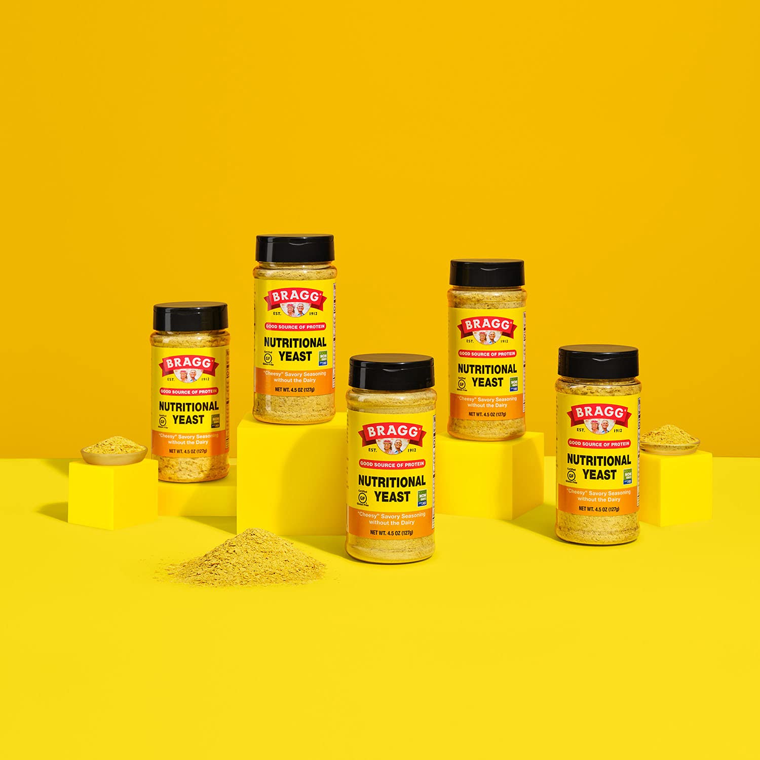 Bragg Nutritional Yeast Seasoning: Vegan, Gluten-Free, High Protein & Vitamin Source - Savory Cheese Substitute - Original Flavor (2 Pack, 4.5oz)