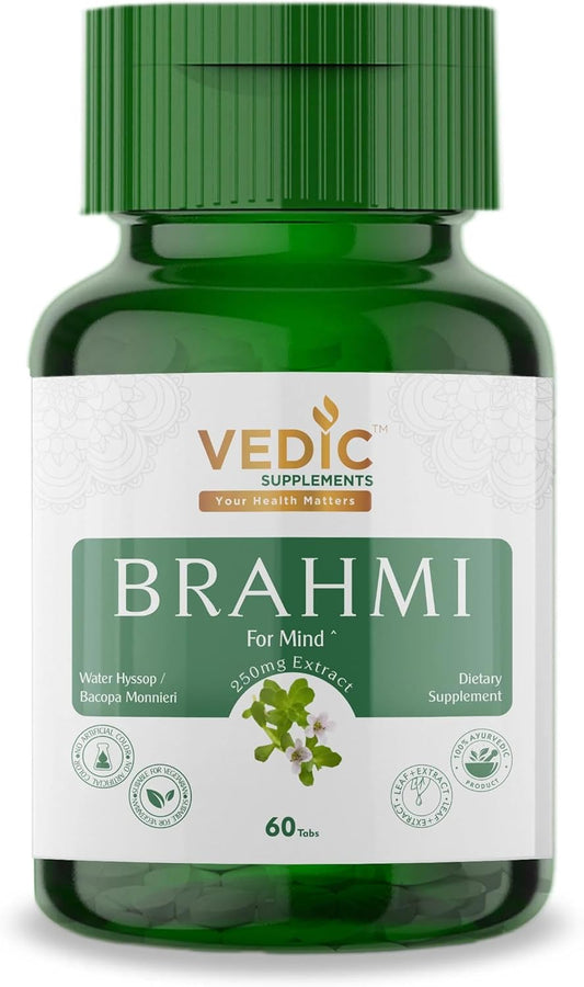 Brahmi Tablets - Gotu Kola 250mg - Vedic Juices Vedic Supplements - 60 Capsules