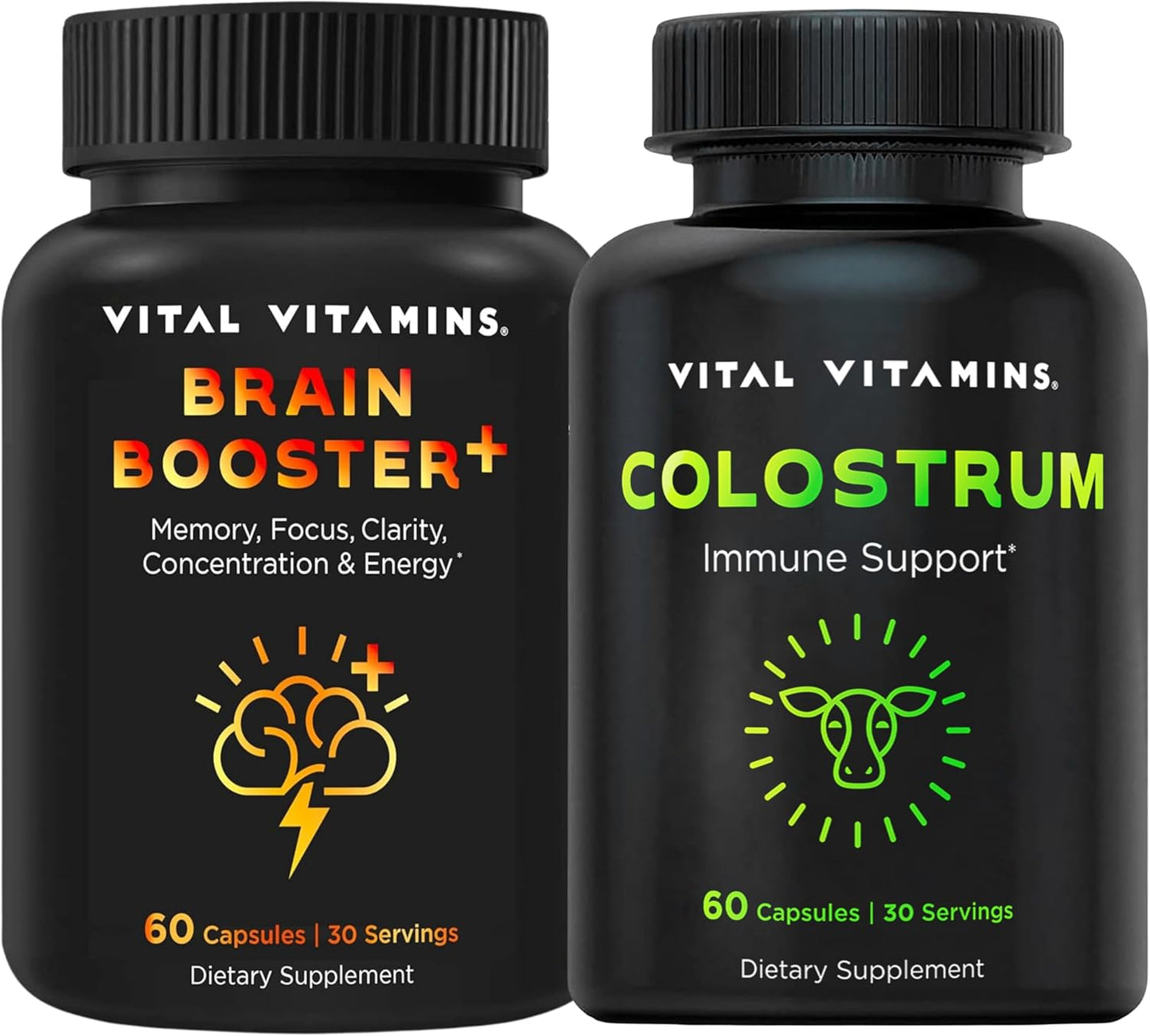 Brain Booster Plus Capsules with Vital Vitamins and Colostrum for Cognitive Health and Focus
