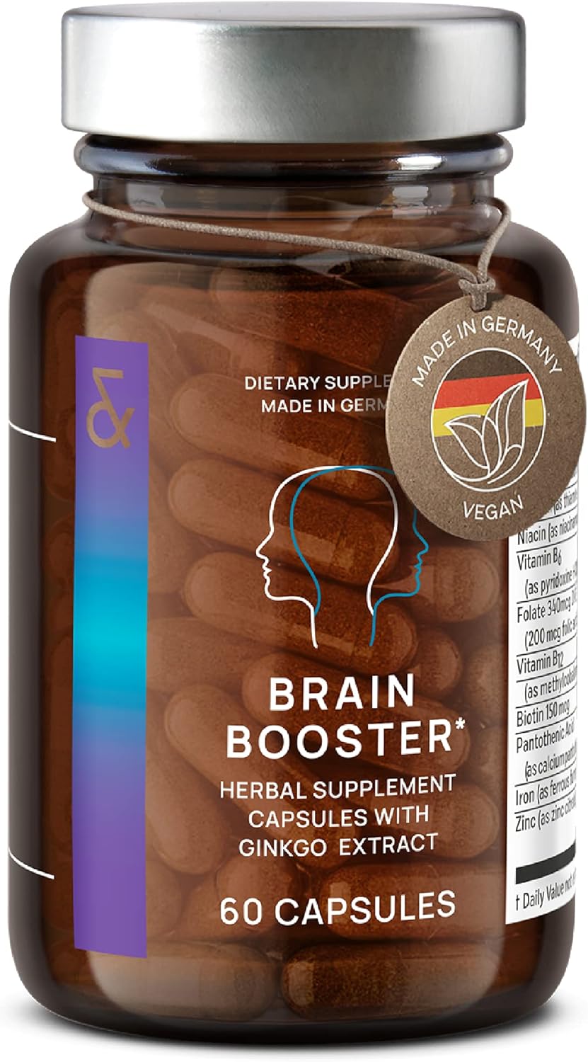 Brain Boosting Nootropic Supplement with Lions Mane, Bacopa Monnieri, Ginkgo - Memory & Focus Support - 60 Capsules