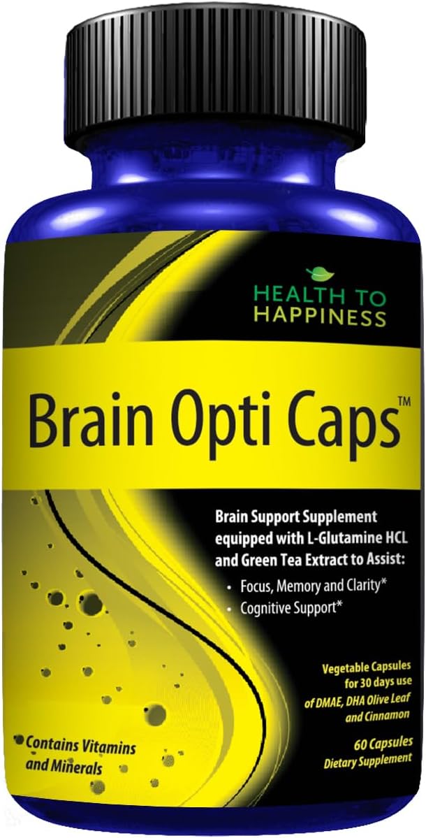 Brain Opti Caps - Cognitive Support Supplement for Focus, Memory & Clarity, Promotes Health and Happiness