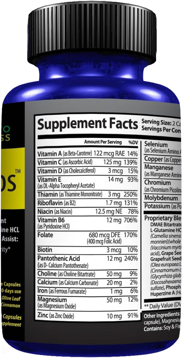 Brain Opti Caps - Cognitive Support Supplement for Focus, Memory & Clarity, Promotes Health and Happiness