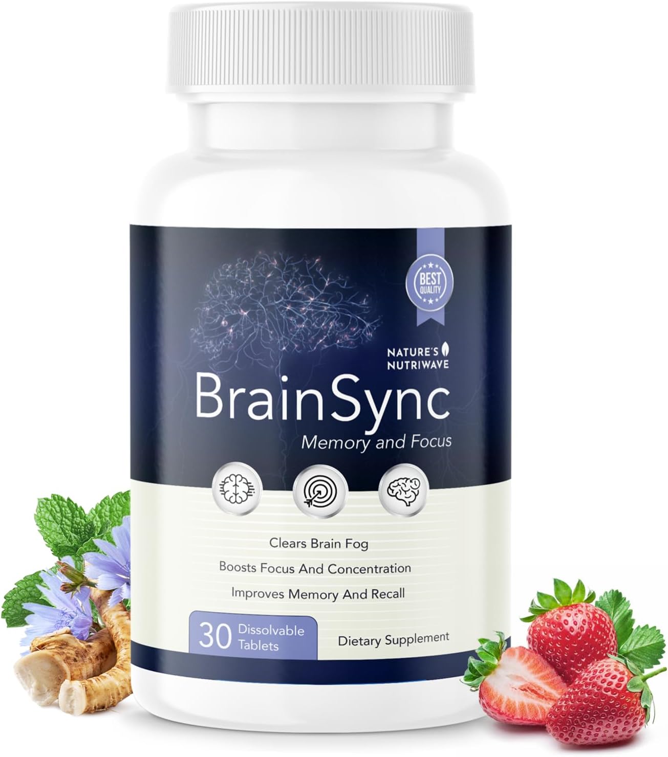 Brain Probiotics with 3.6 Billion CFU for Memory, Focus & Cognitive Health - 30 Tablets