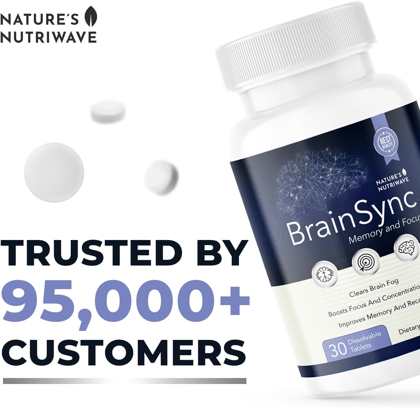Brain Probiotics with 3.6 Billion CFU for Memory, Focus & Cognitive Health - 30 Tablets