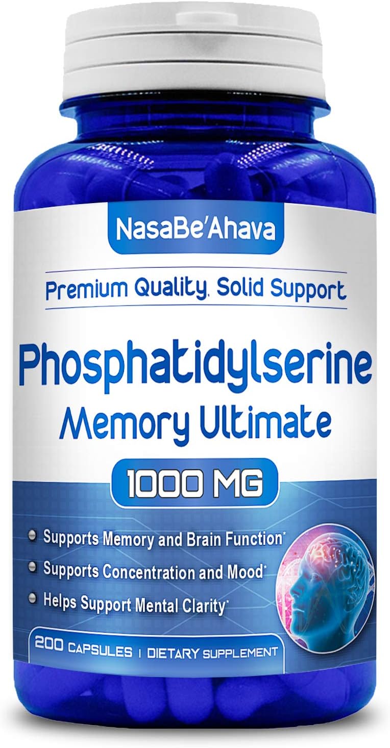 Brain Support Memory Supplement with Phosphatidylserine, Ginkgo Biloba, DMAE, Rosemary, Gotu Kola | Made in USA | 66 Day Supply