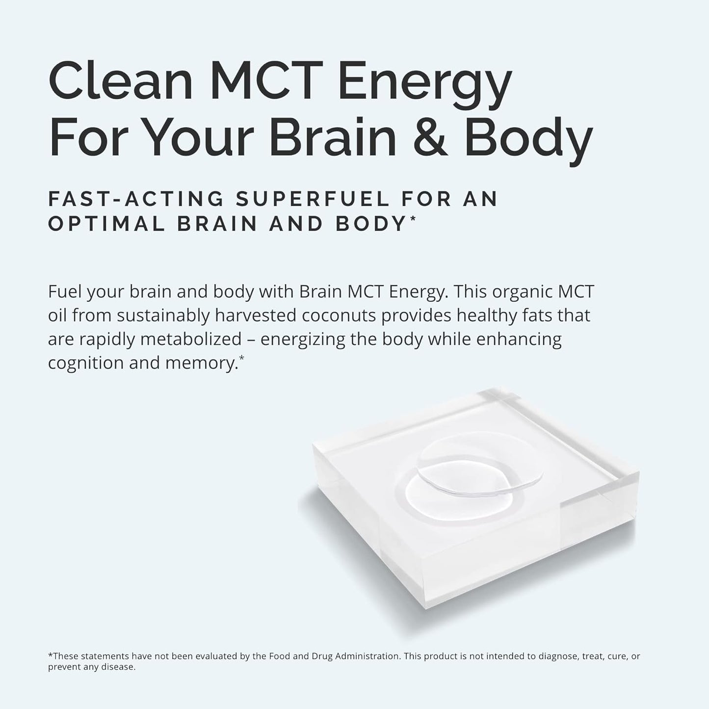 BrainMD Brain MCT Energy Drink - 16 fl oz - Supports Brain & Body Energy - Enhances Focus & Satiety - Gluten Free - 31 Servings