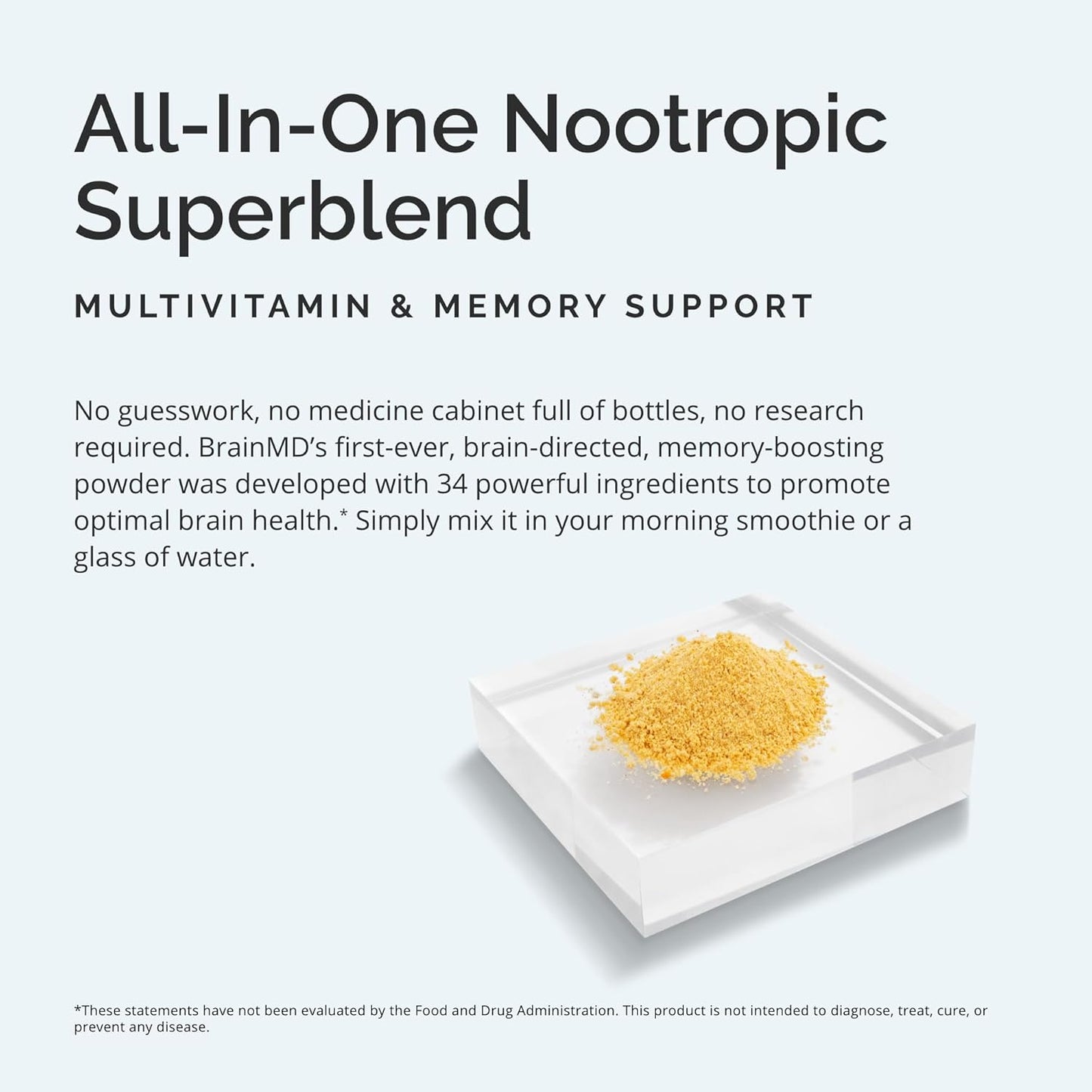 BrainMD Bright Minds Memory Multi, Orange Mango Flavor Powder - 30 Servings - Multivitamin & Memory Support - Gluten/Sugar Free