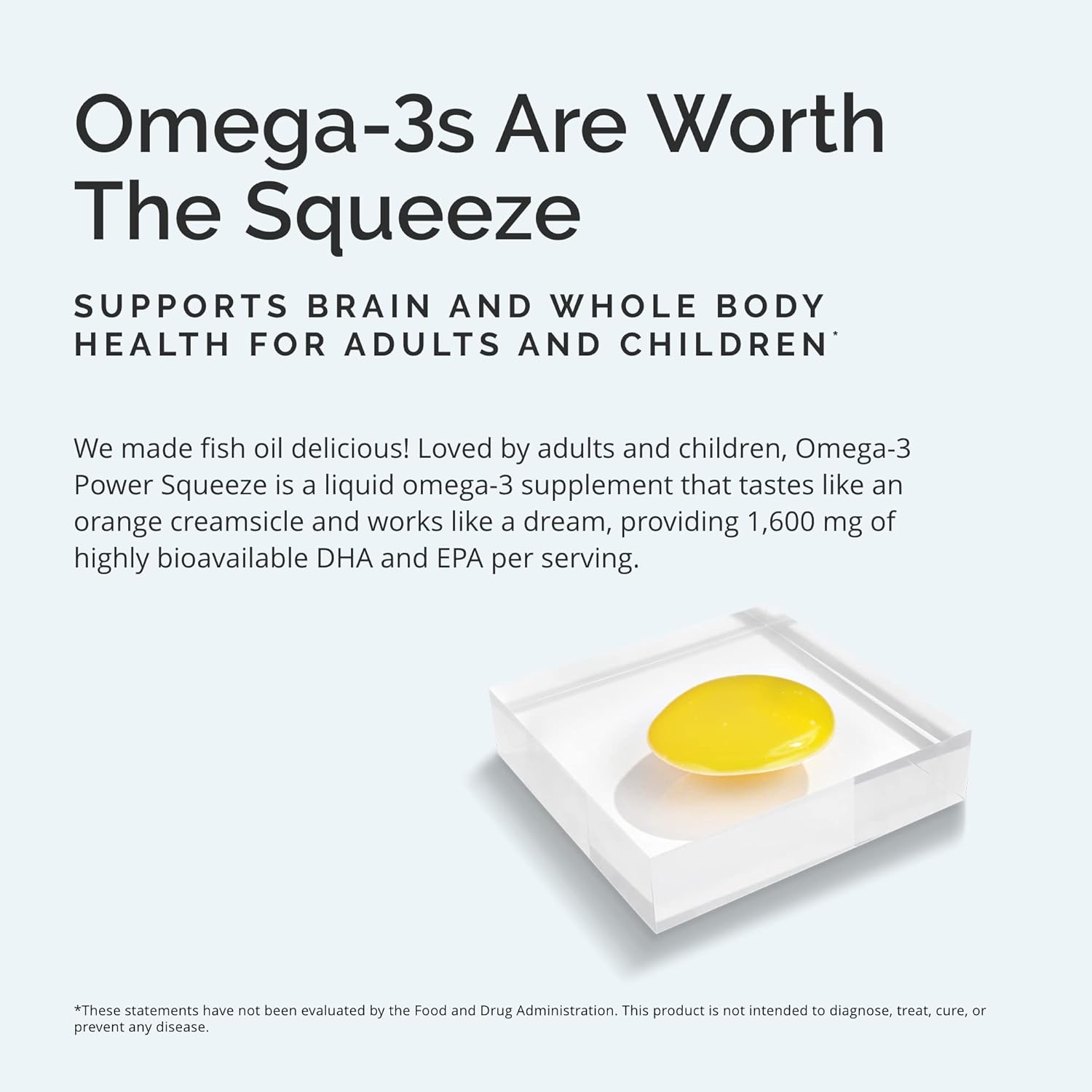 BRAINMD Dr Amen Omega-3 Citrus Blast Squeeze - 16.8 oz - Cardiovascular, Brain & Immune Support - Gluten Free - 30 Servings