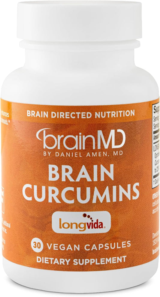 BRAINMD Longvida Curcumin Vegan Capsules - Gluten Free - 30 Servings