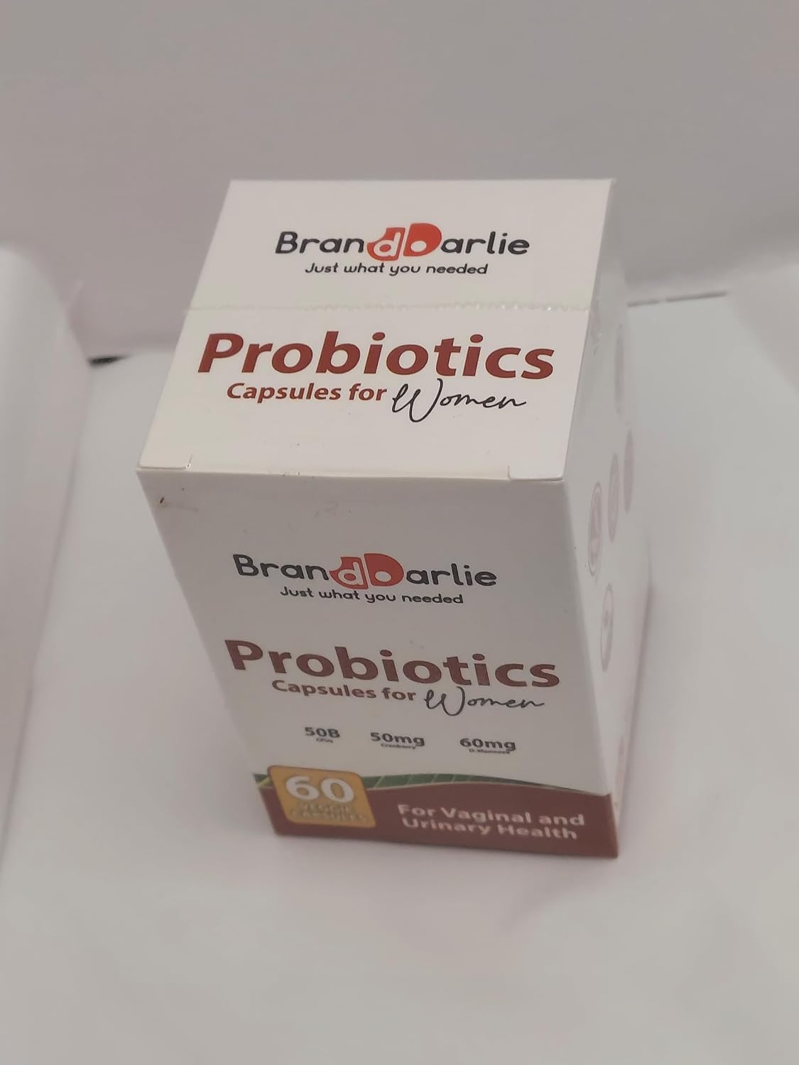 Branddarlie Probiotics Capsules for Women - 50 Billion CFUs with Cranberry & D-Mannose - Promotes Vaginal and Urinary Health - 60 Veggie Caps