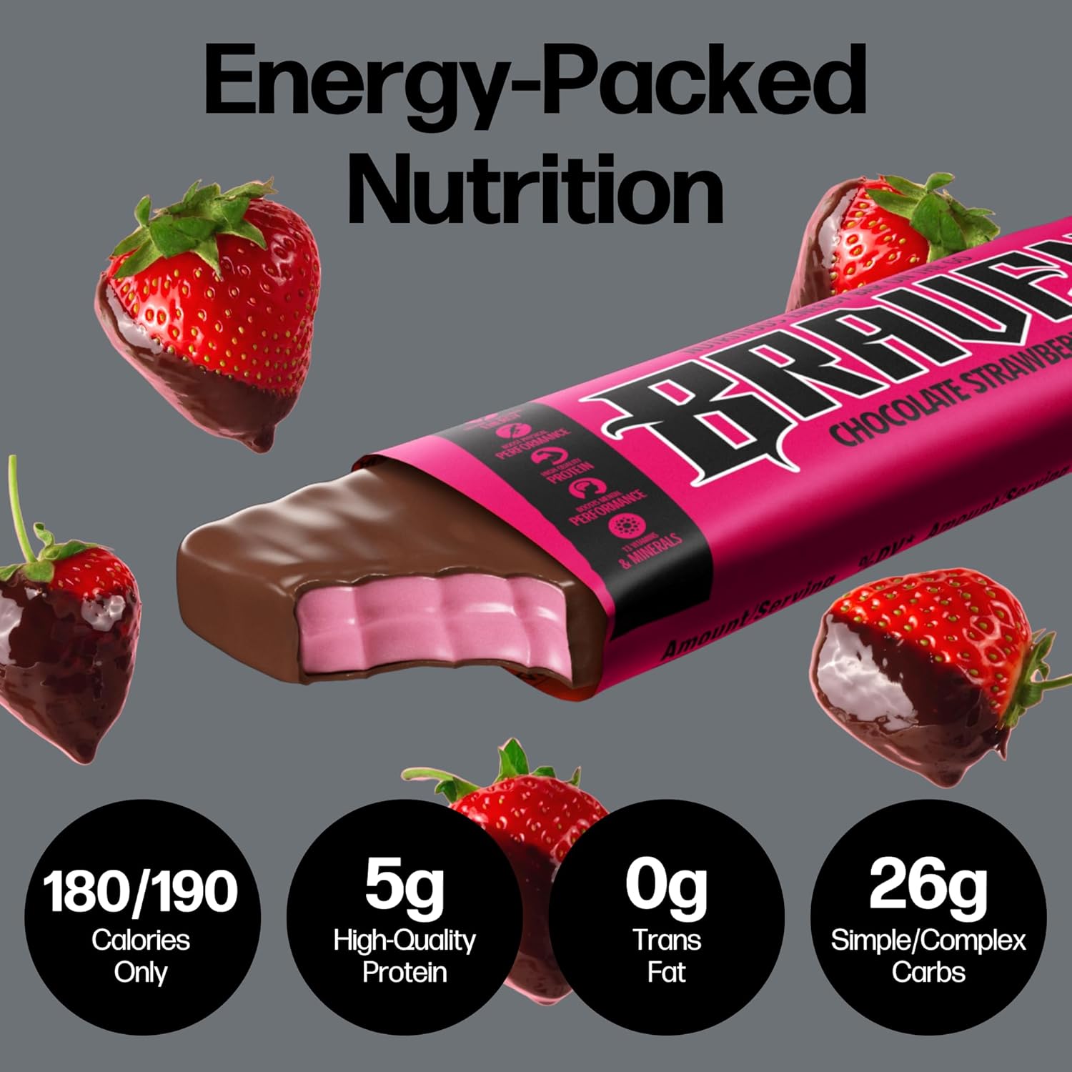 Braven Bar Variety Pack Energy Chews - 10 Pack of 1.59 oz Bars with 5g Protein - Gluten Free On-the-Go Snacks for Running, Hiking, Sports - Sustained Energy Boost
