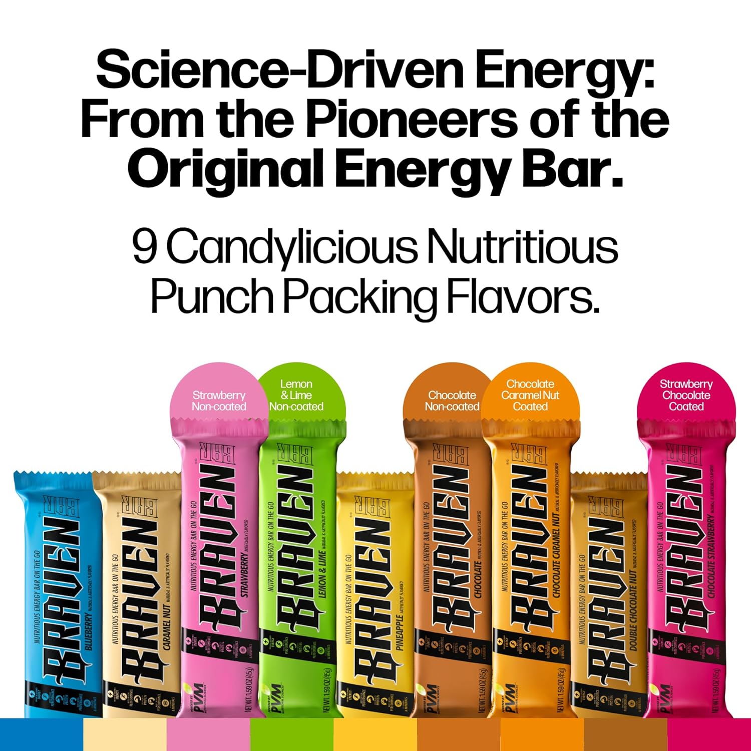 Braven Bar Variety Pack Energy Chews - 10 Pack of 1.59 oz Bars with 5g Protein - Gluten Free On-the-Go Snacks for Running, Hiking, Sports - Sustained Energy Boost