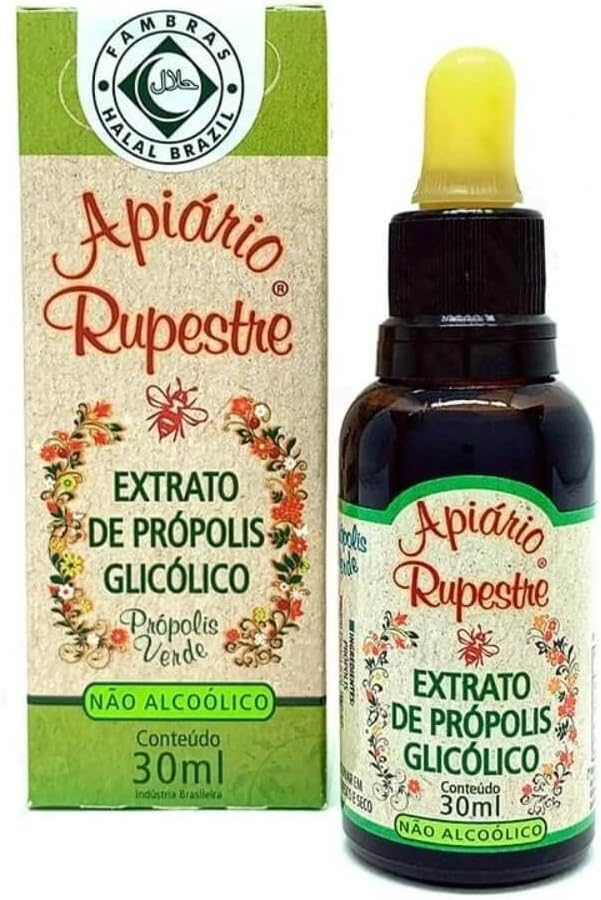 Brazilian Green Bee Propolis Extract Non Alcoholic - 30 ml, from Apiario Rupestre - New Green Nutrition