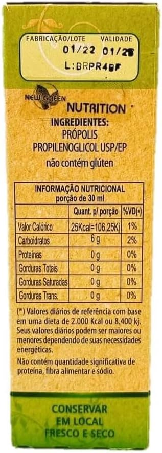 Brazilian Green Bee Propolis Extract Non Alcoholic - 30 ml, from Apiario Rupestre - New Green Nutrition