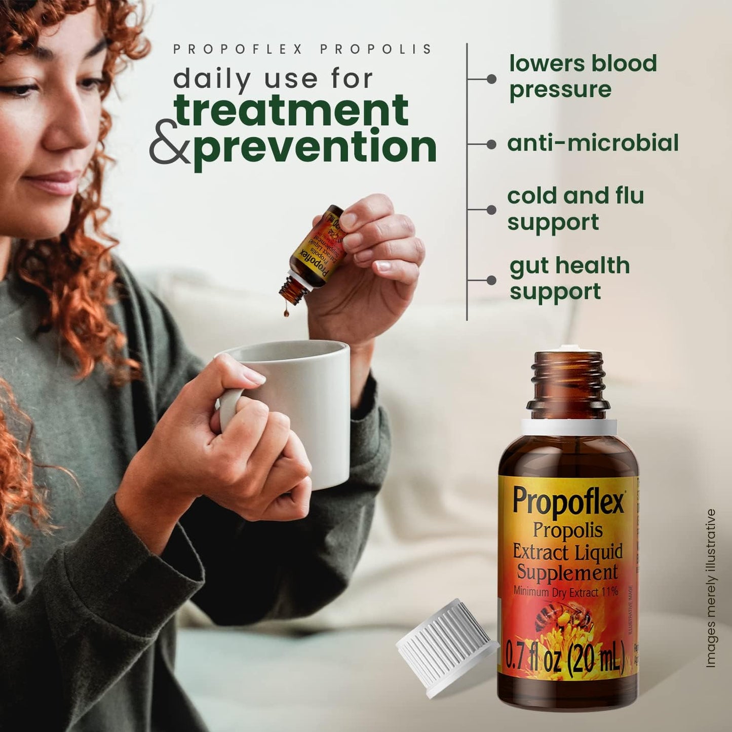 Brazilian Green Propolis Extract with 11% Dry Extract, High Artepillin-C Levels, Natural Antioxidant - 20ml Propolis Drops for Health & Wellness