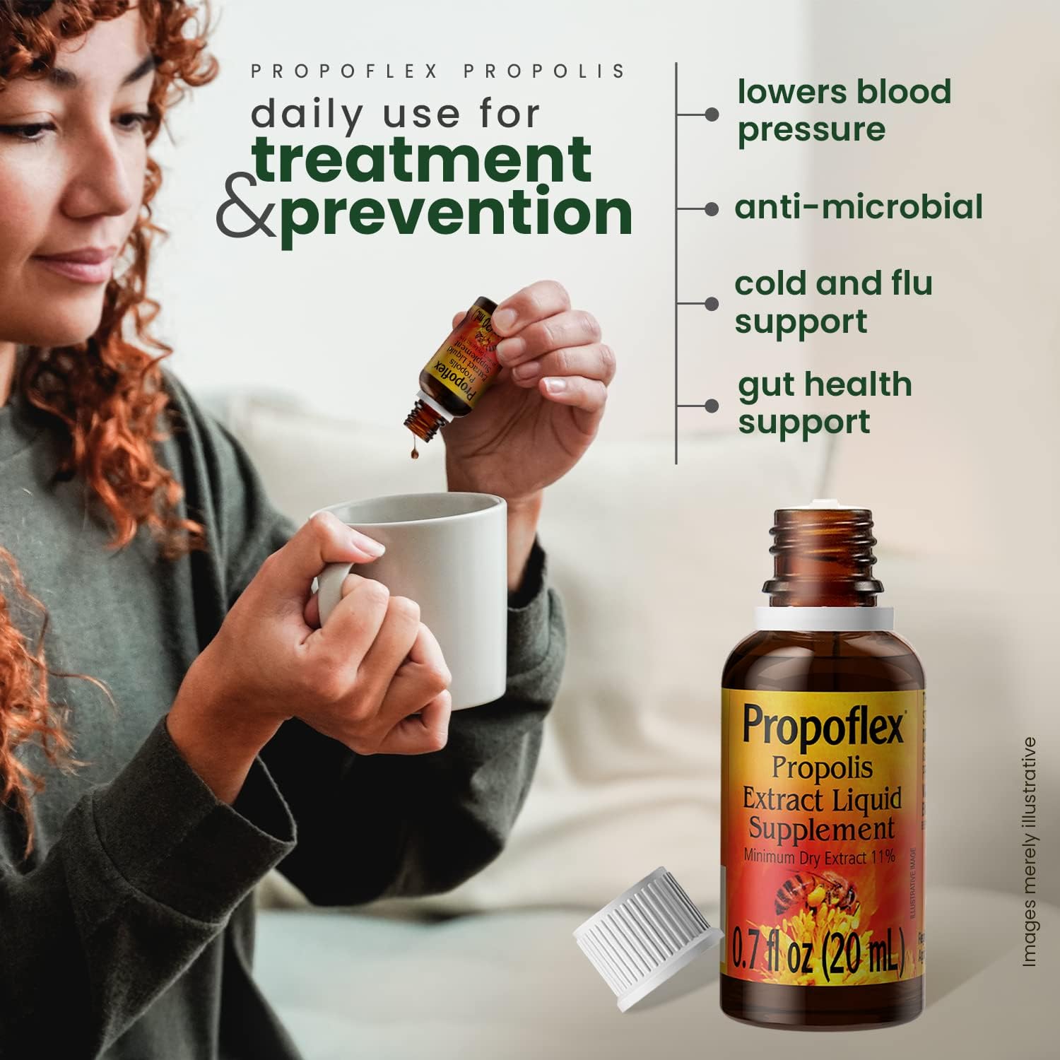 Brazilian Green Propolis Extract with 11% Dry Extract, High Artepillin-C Levels, Natural Antioxidant - 20ml Propolis Drops for Health & Wellness