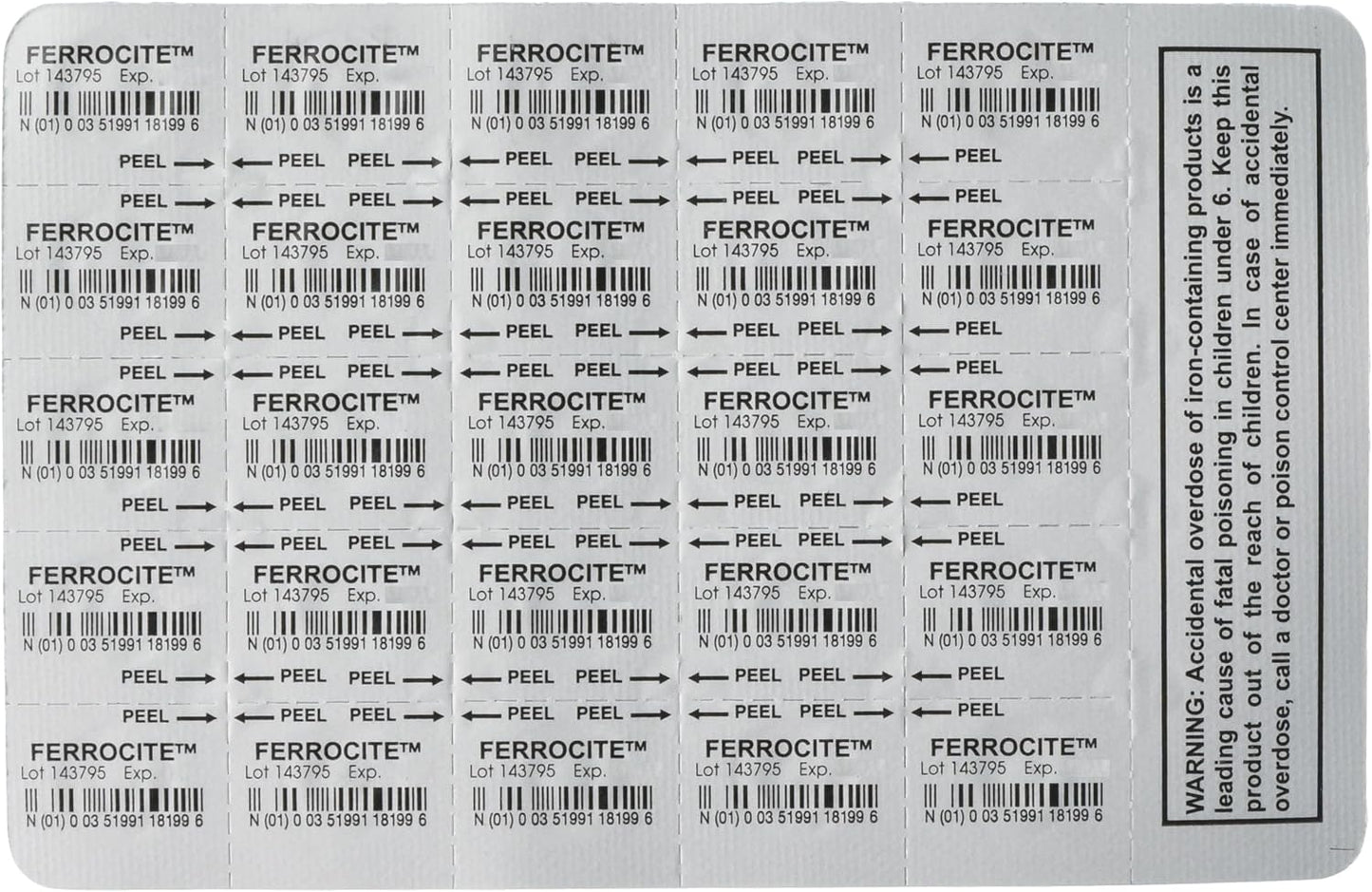 Breckenridge Ferrocite Tablets 100ct - Compare to Hemocyte - 324mg Iron Supplement for Anemia Management