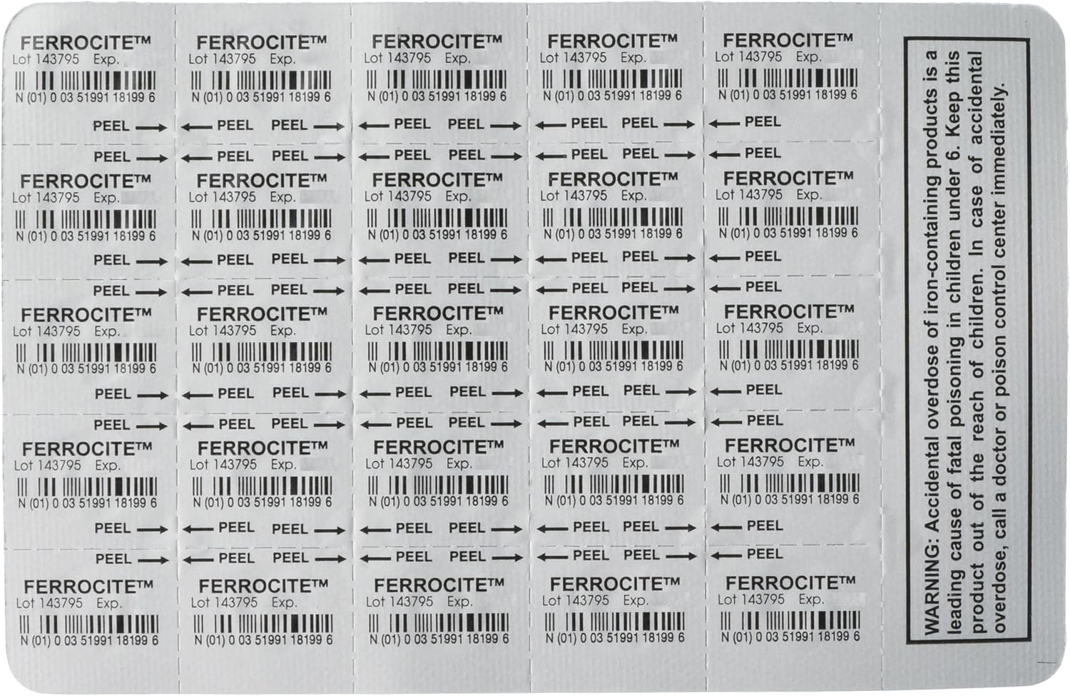 Breckenridge Ferrocite Tablets 100ct - Compare to Hemocyte - 324mg Iron Supplement for Anemia Management