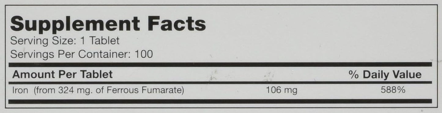 Breckenridge Ferrocite Tablets 100ct - Compare to Hemocyte - 324mg Iron Supplement for Anemia Management