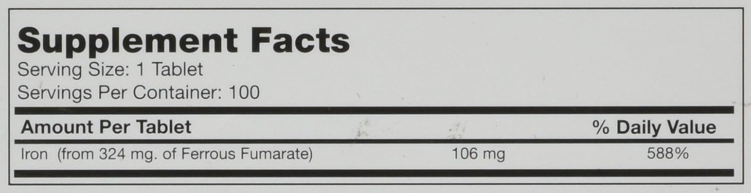 Breckenridge Ferrocite Tablets 100ct - Compare to Hemocyte - 324mg Iron Supplement for Anemia Management