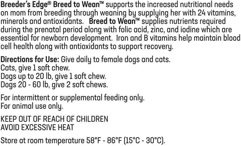 Breeder's Edge Breed to Wean Pre/Postnatal Vitamin for Cats & Small Dogs - 100 Count by Revival Animal Health