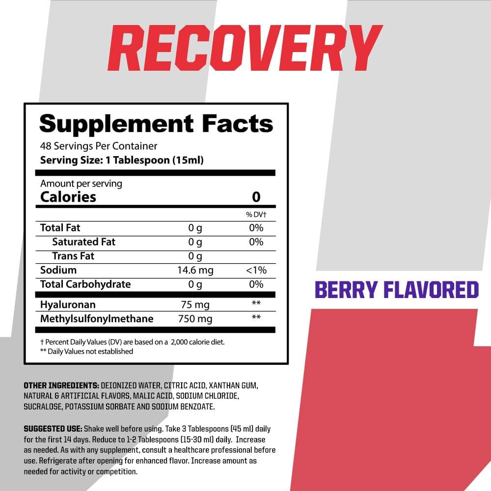 Brian Shaw's Undefined Nutrition Oral Liquid Hyaluronic Acid + MSM - Joint and Muscle Support Supplement - 24 oz Bottle