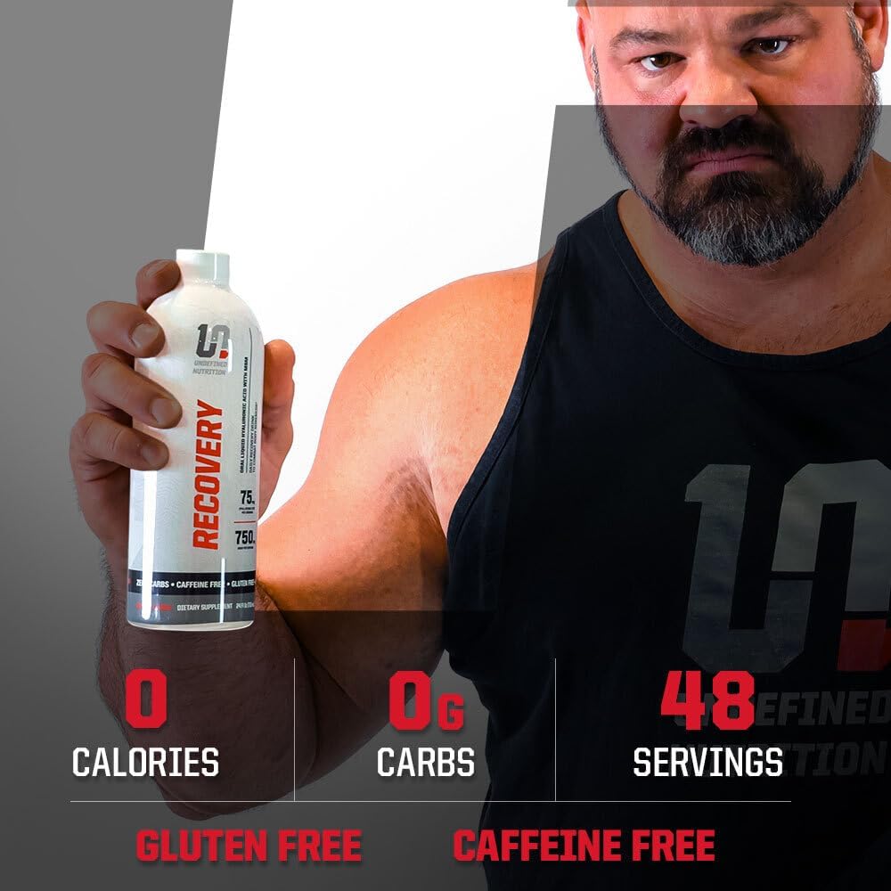 Brian Shaw's Undefined Nutrition Oral Liquid Hyaluronic Acid + MSM - Joint and Muscle Support Supplement - 24 oz Bottle