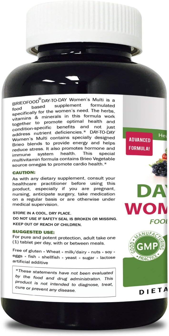 Brieofood Women's Multi with Vegetable Source Omegas - 180 Tablets for Daily Nutrition