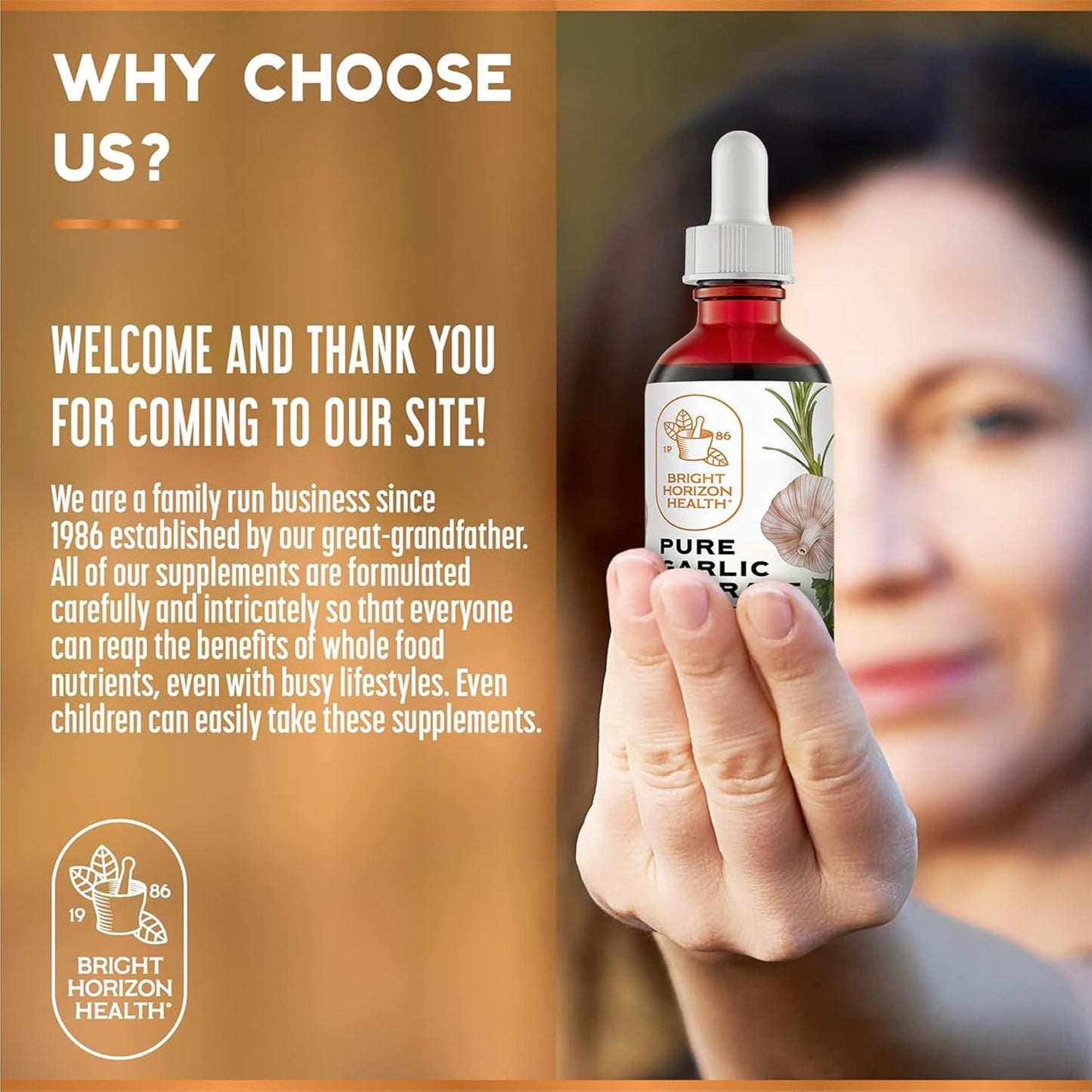 Bright Horizon Health Allicin-Rich Pure Garlic Extract - Alcohol-Free, 11X Strength Immune Support Supplement - Vegan Liquid Form - 1 fl.oz