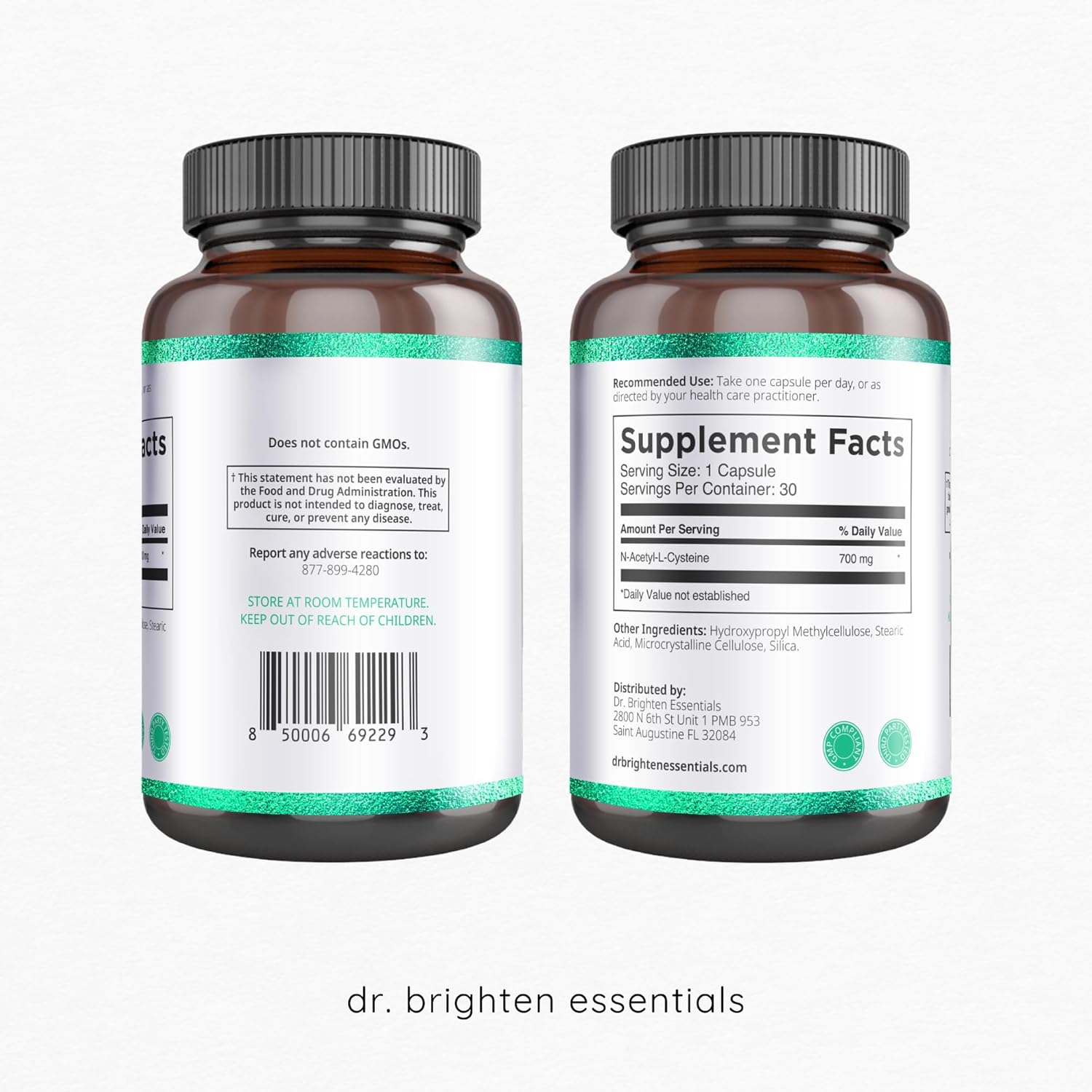 Brighten NAC Supplement: Glutathione Precursor for Detox, Immune Support, PCOS - 30 Capsules
