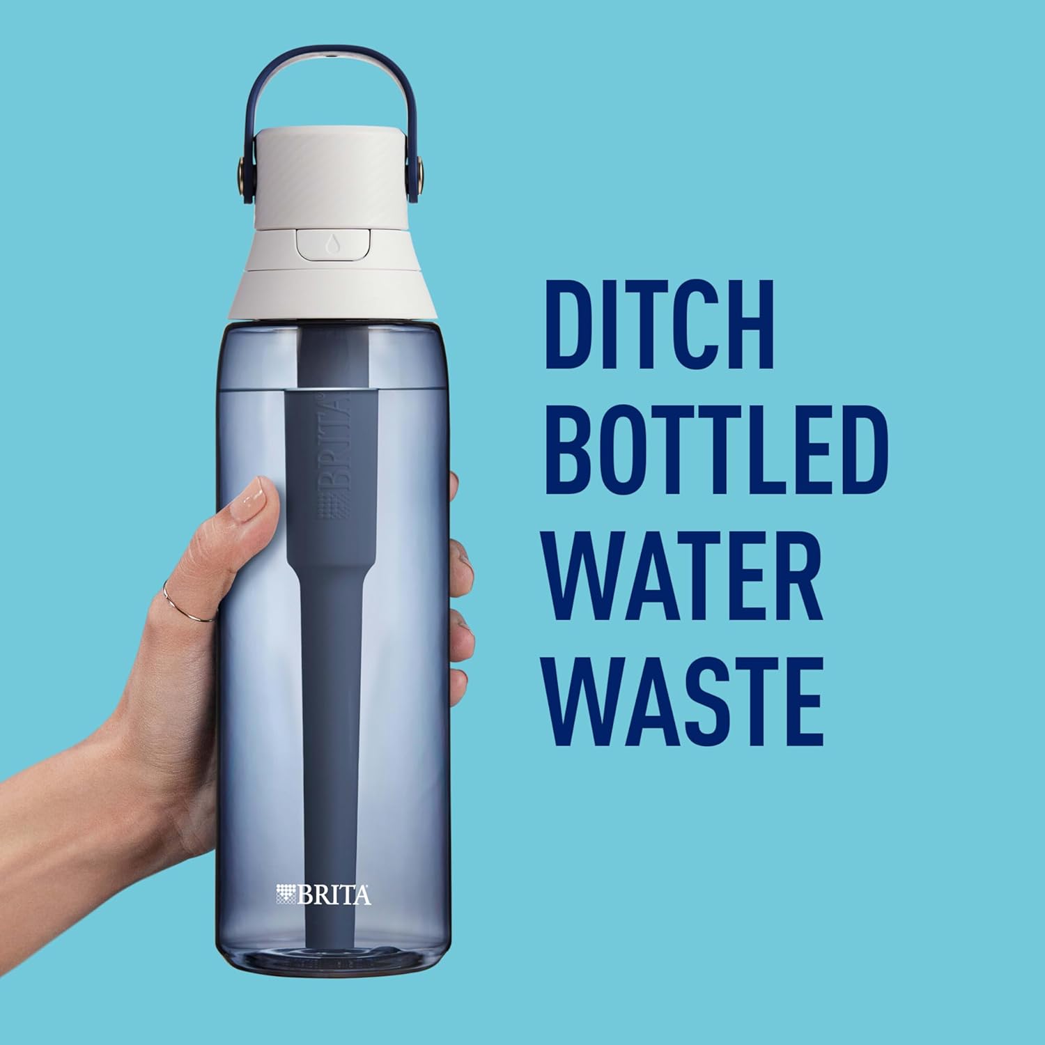 Brita BPA-Free Hard-Sided Plastic Water Bottle, Reusable, Filters 40 Gallons, Night Sky - 26 oz