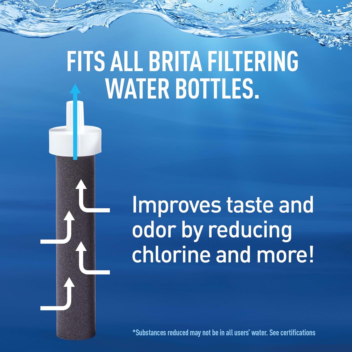 Brita BPA-Free Hard-Sided Plastic Water Bottle, Reusable, Filters 40 Gallons, Night Sky - 26 oz