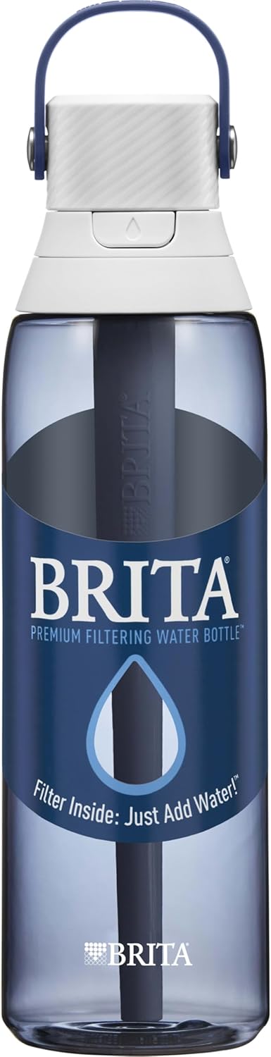 Brita BPA-Free Hard-Sided Plastic Water Bottle, Reusable, Filters 40 Gallons, Night Sky - 26 oz