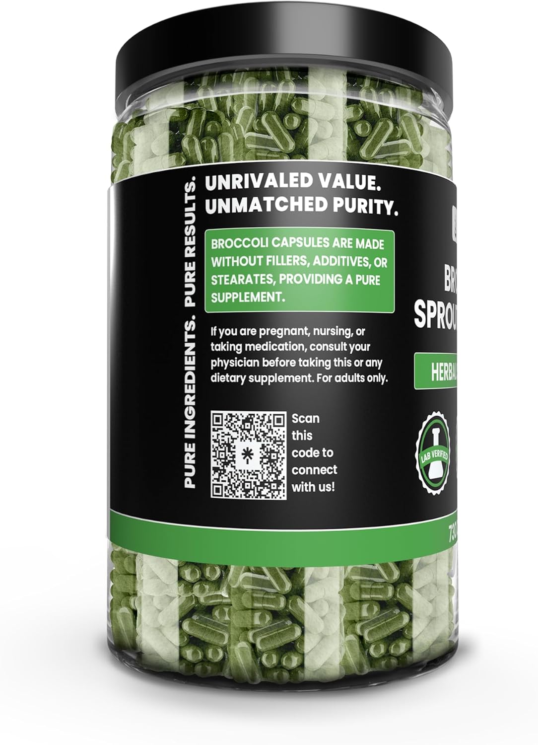 Broccoli Extract Capsules - 730 Count, Pure Ingredients, No Magnesium or Rice Fillers, Lab Verified