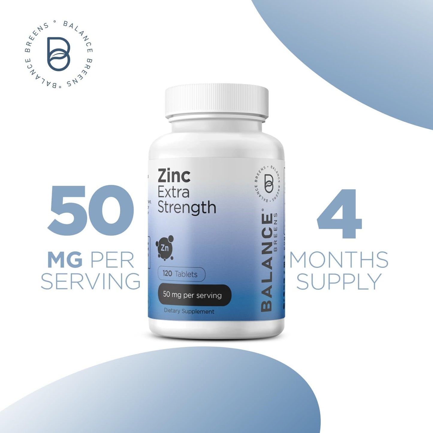 Bromelain 500mg and Zinc 50mg Capsules for Balance Breens - 180 Capsules Combo Pack
